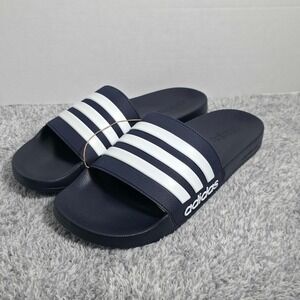 Adidas Adilette Shower Slides Men's 12 / Women's 13 GZ5920 Flip Flops Navy NWT